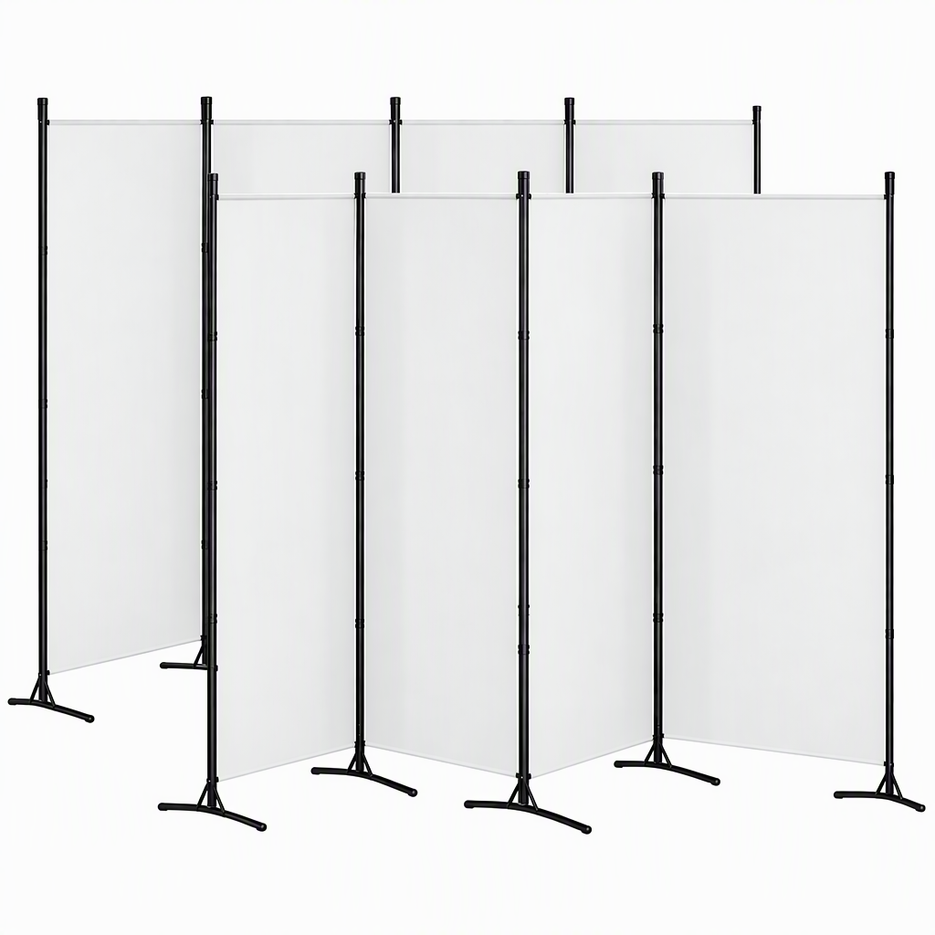 Artiss 4 Panel Room Divider Set of 2 Folding Privacy Screen Fabric Room Separator Partition White