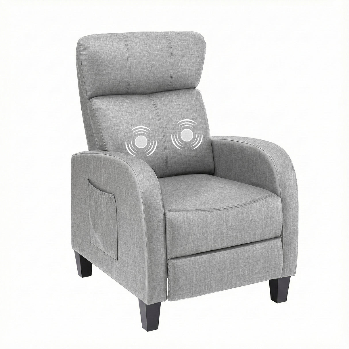 Artiss Massage Recliner Chair Small Recliner Sofa for Adults Fabric Grey