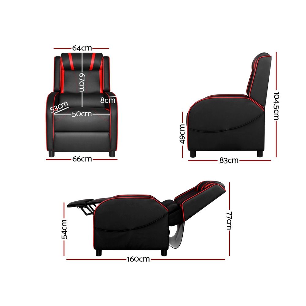 Gaming Recliner Chair Black & Red