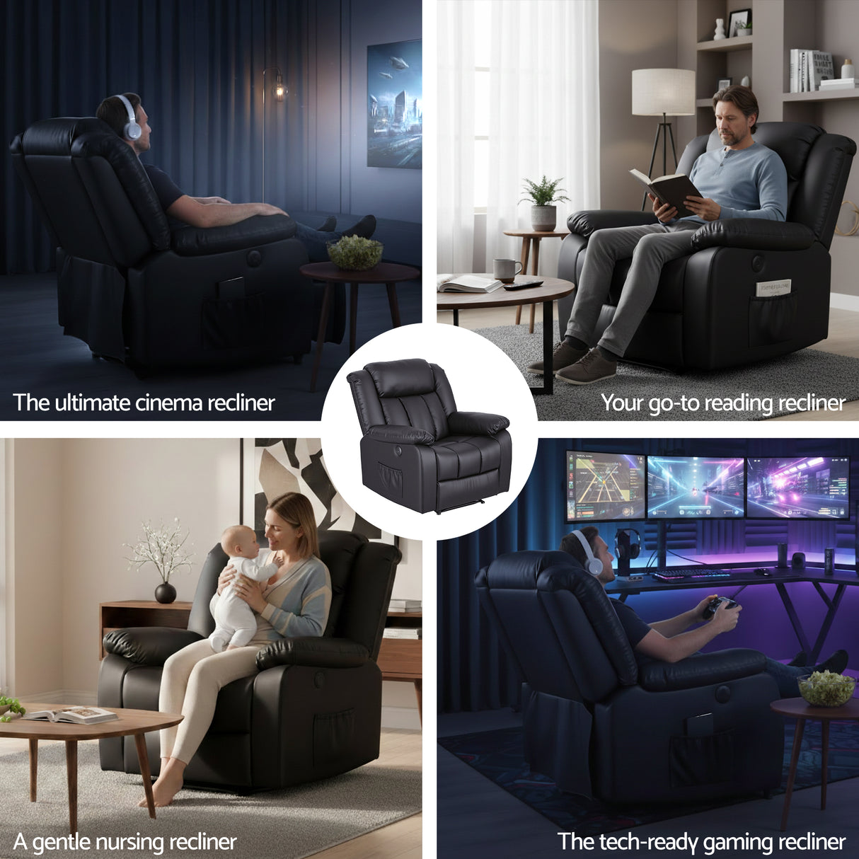 Artiss Manual Massage Recliner Chair for Living Room