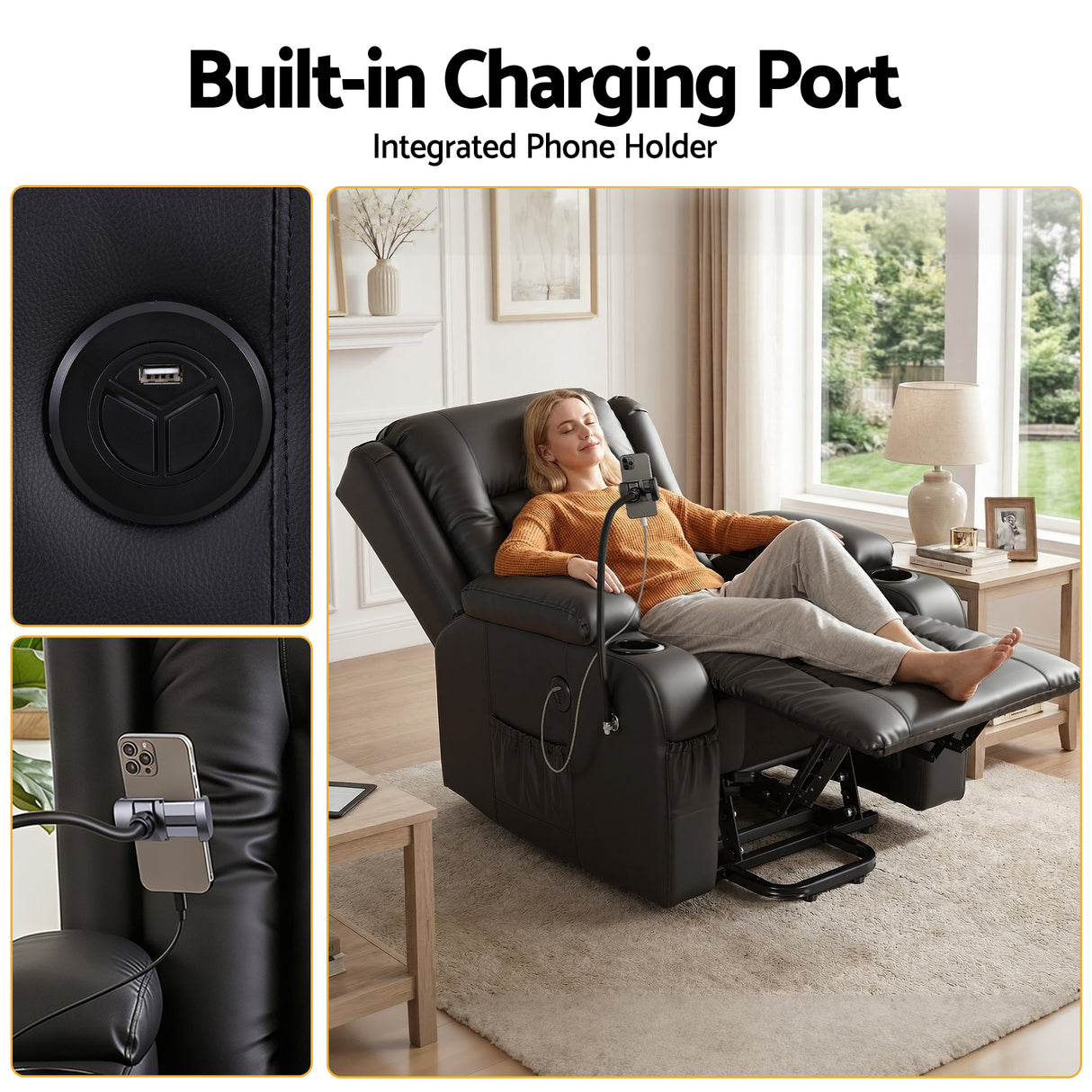 Artiss Power Lift Recliner Chair with Massage and Heat