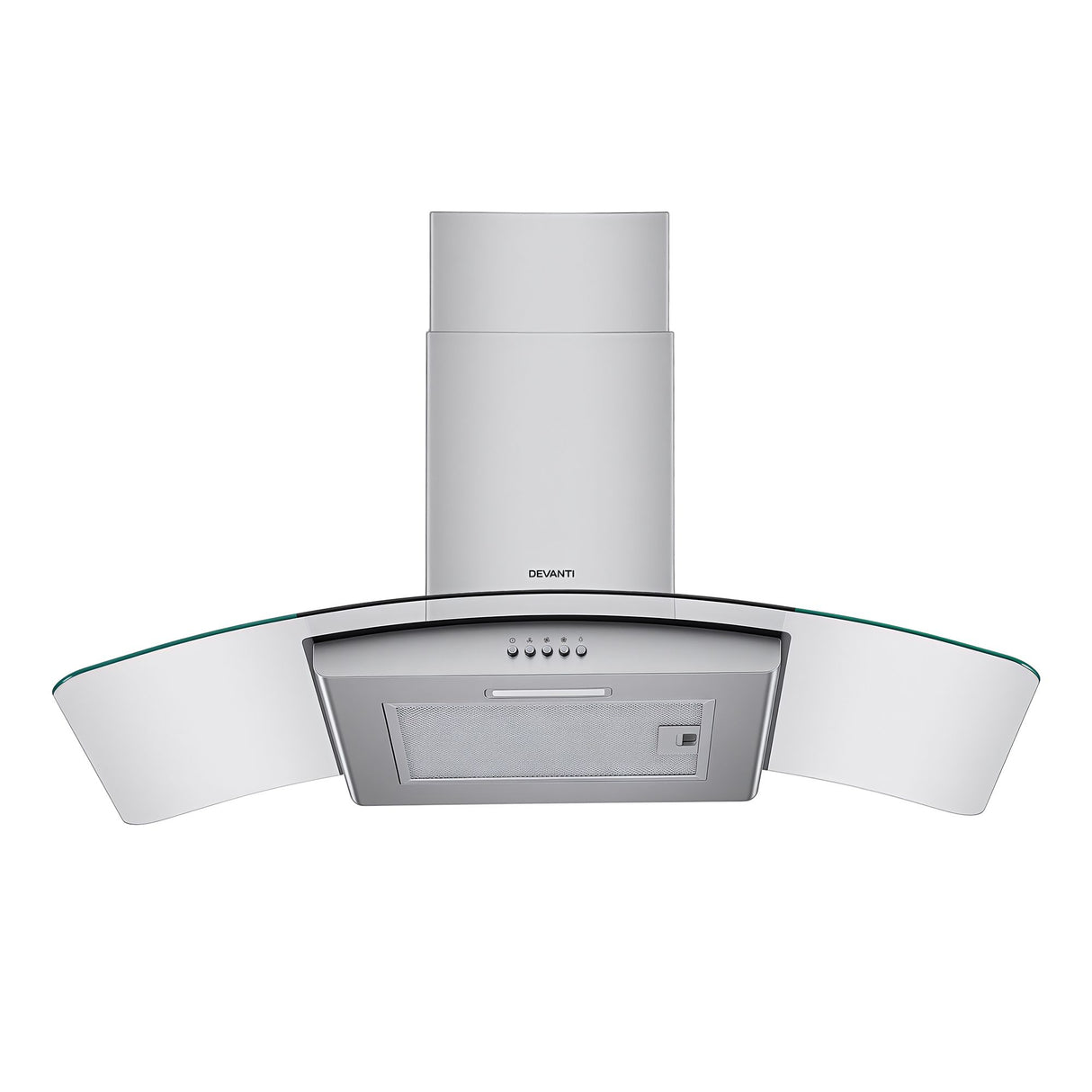 Devanti 90cm Range Hood Curved Glass Canopy Rangehood Kitchen Exhaust Fan
