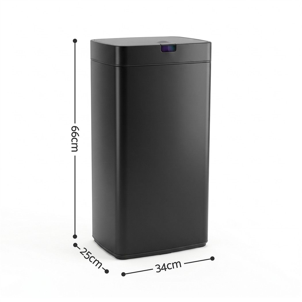 Devanti 45L Motion Sensor Bin Rubbish Automatic Black