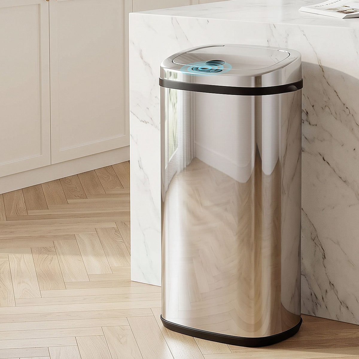 Devanti 50L Motion Sensor Bin Rubbish Automatic Silver
