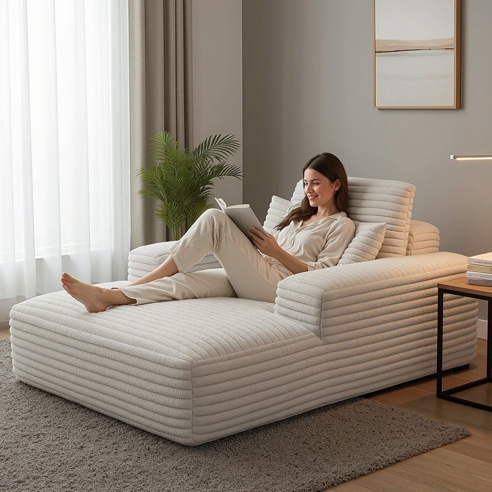 Artiss Sofa Bed Lounge Chair Recliner Couch Reading Chairs Sleeper Cloud Sofas Faux Fur Fabric