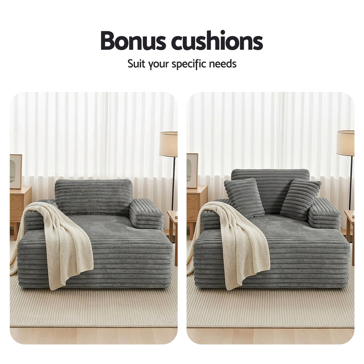 Artiss Sofa Bed Lounge Chair Recliner Couch Reading Chairs Sleeper Cloud Sofas