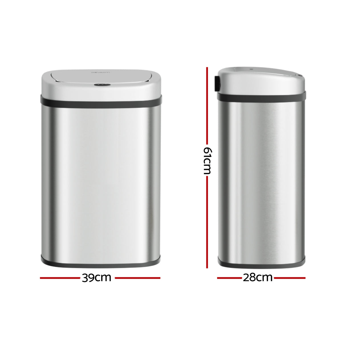 Devanti 50L Sensor Bin Motion Rubbish Automatic Silver