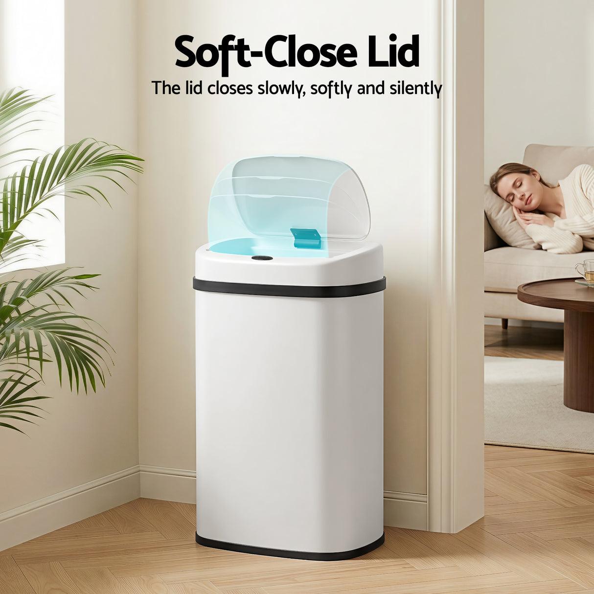 Ember 50L Sensor Bin Motion Rubbish Automatic White
