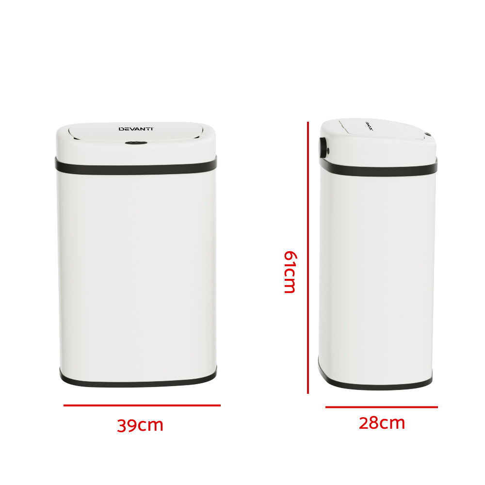 Ember 50L Sensor Bin Motion Rubbish Automatic White