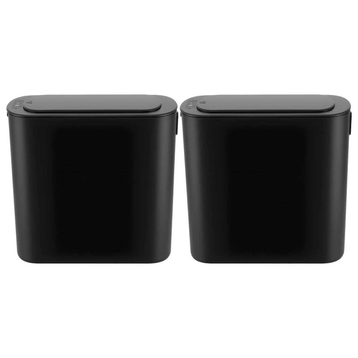 Devanti Automatic Trash Bin 2PCS with Lid 11L Motion Sensor Kitchen Bin Touchless Garbage Can Modern Black Plastic Slim Rubbish Bin with Liner Holder for Kitchen, Home, Office
