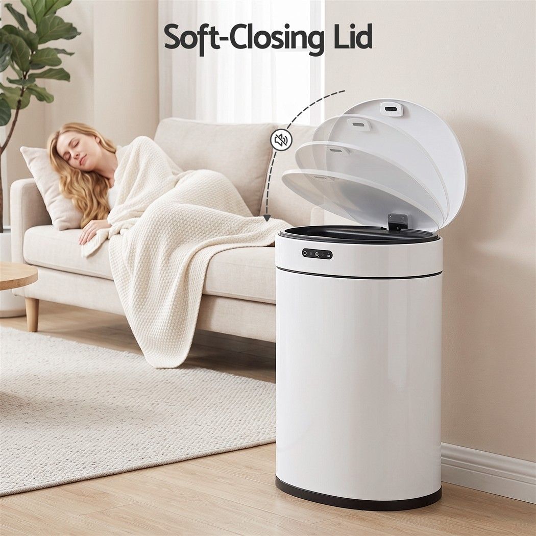 Devanti 20L Automatic Sensor Bin Touchless Rubbish Waste Bin White Kitchen