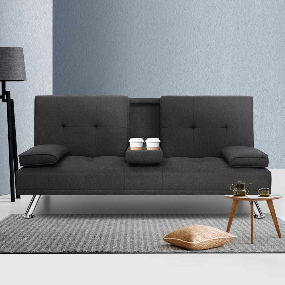 3-Seater Sofa Bed Dark Grey