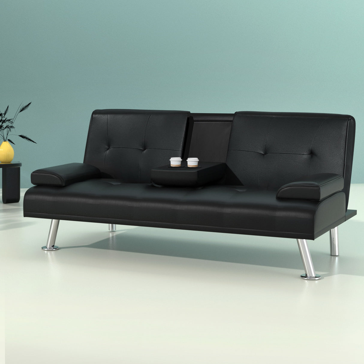 3-Seater Futon Black