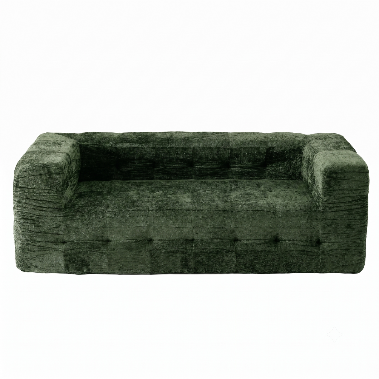 Artiss Comfort Boneless Sofa for Living Room Green Luxury Chenille