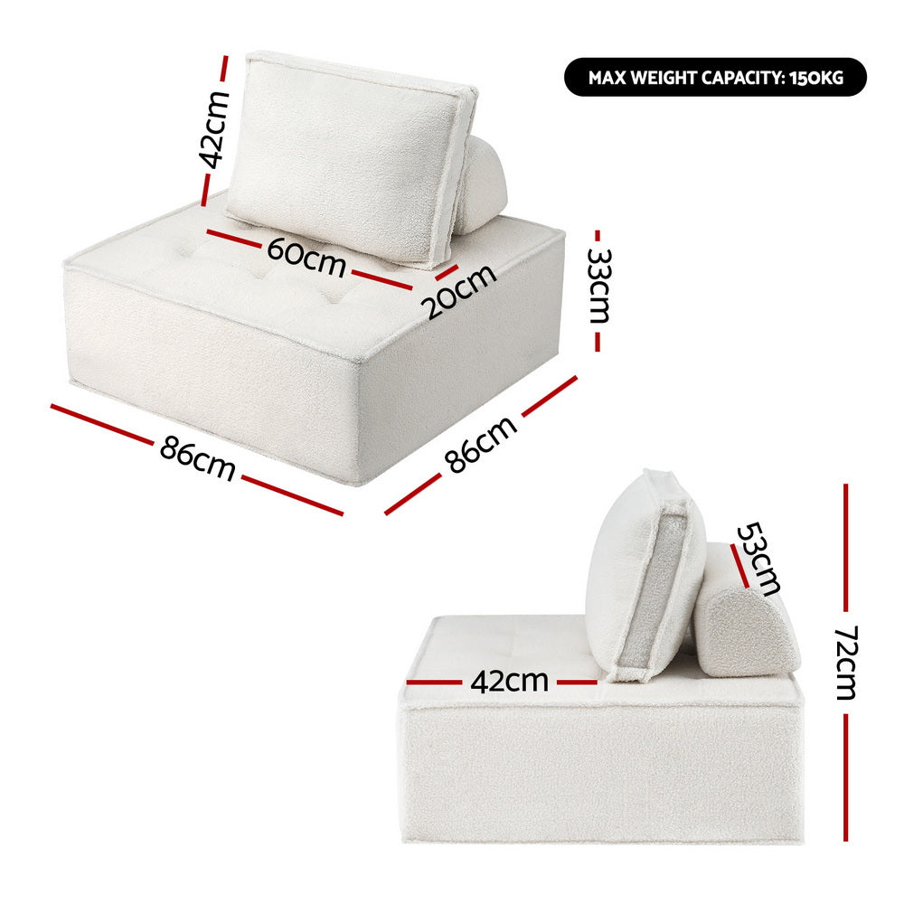 Artiss Floor Sofa Lounge Chair with Pillow