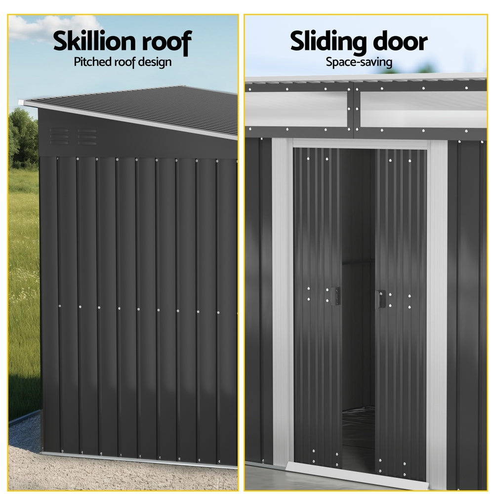 Giantz Garden Shed Outdoor Storage 2.60x1.95M Tool Sheds Workshop House Shelter