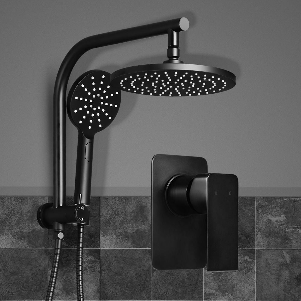 Cefito 9'' Rain Shower Head Set Handheld Round High Pressure Mixer Tap Black