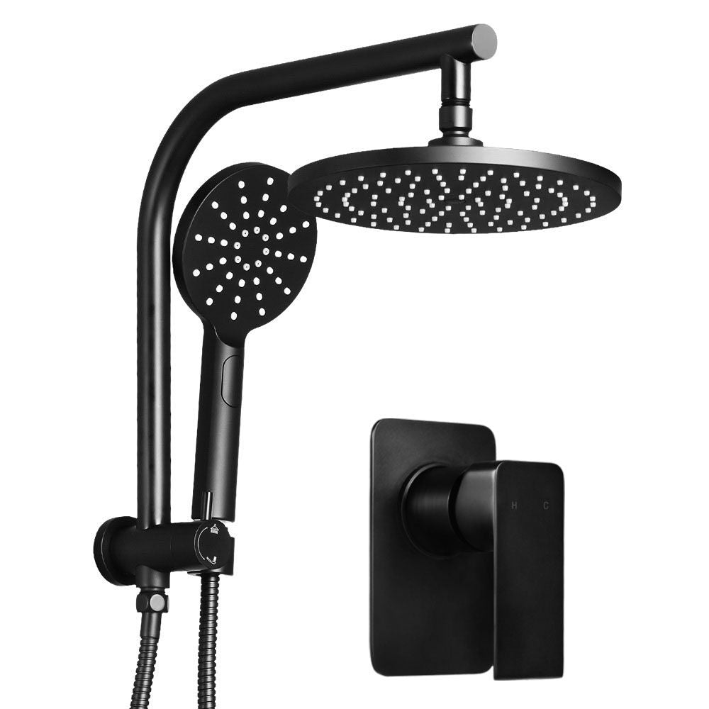 Cefito 9'' Rain Shower Head Set Handheld Round High Pressure Mixer Tap Black