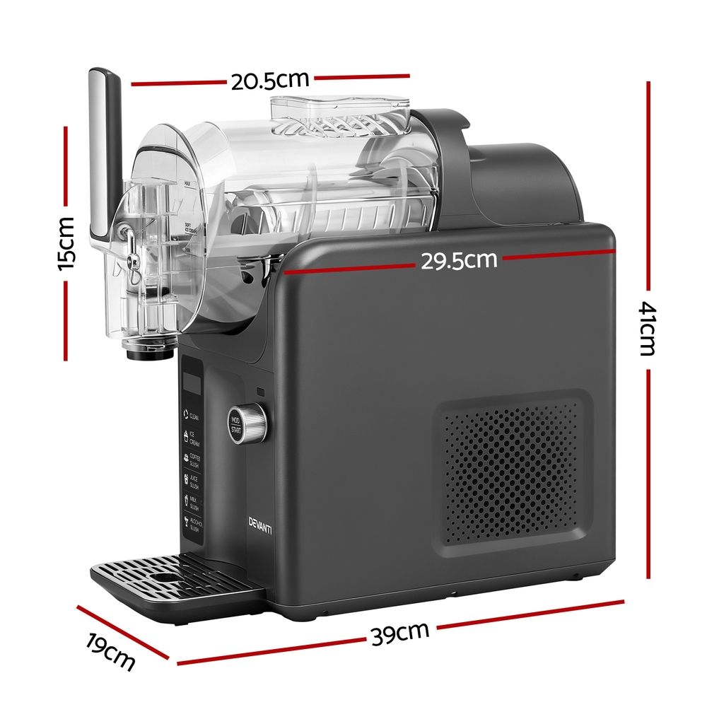 Devanti Slushie Machine Ice Cream Maker 2L Grey