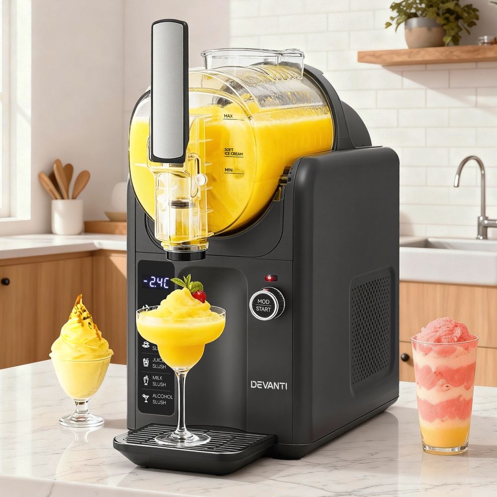 Devanti Slushie Machine Ice Cream Maker 2L Grey
