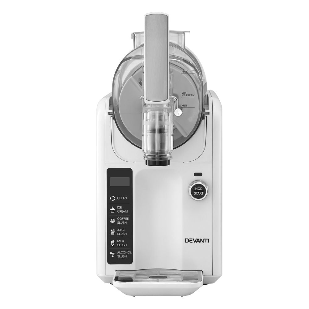 Devanti 5in1 Slushie Machine Ice Cream Maker 2L White