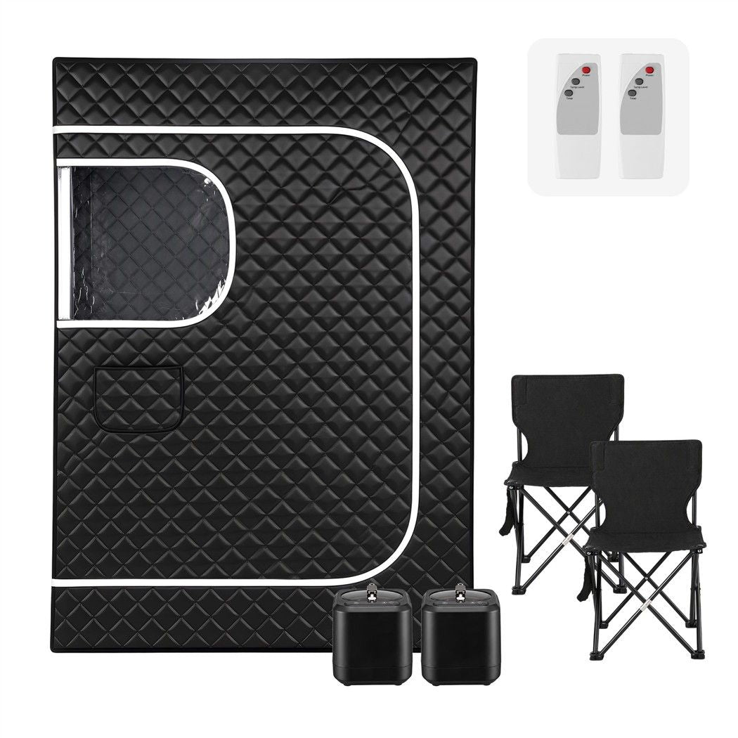 Devanti Portable Steam Sauna Tent 2 Person 1000W 3L Steamer Home SPA 60Min Timer
