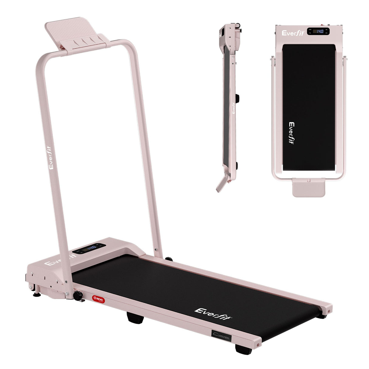 Everfit 3 in 1 Walking Pad Treadmill 12% Incline Foldable Under Desk Treadmills for Home Gym With 38cm Wide Belt Pink