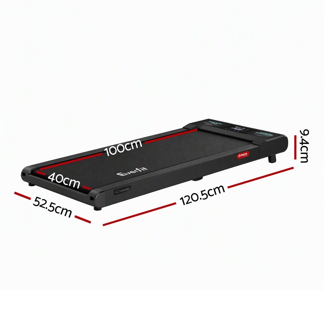 Everfit 5 in 1 Vibration Walking Pad Under Desk Treadmill 10% Incline 400mm Belt Home Gym Black