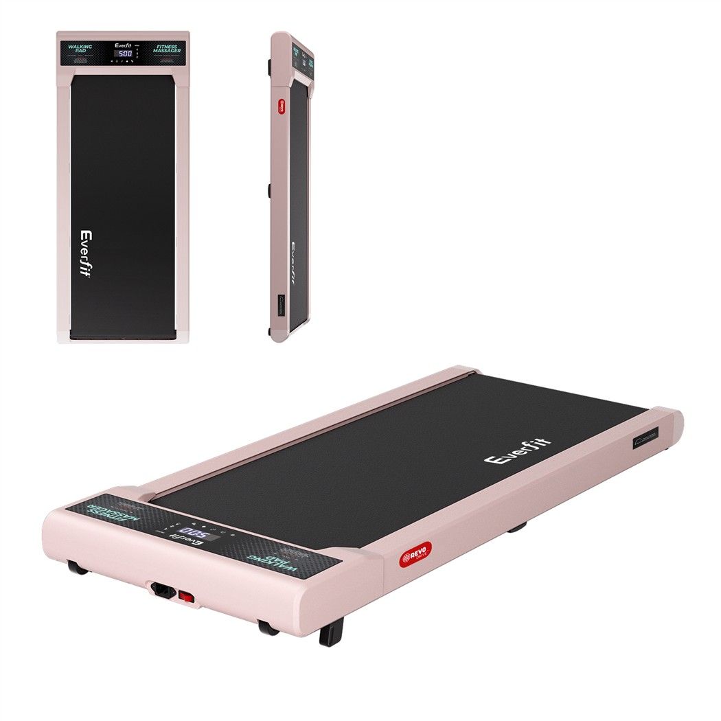 Everfit 5 in 1 Vibration Walking Pad Under Desk Treadmill 10% Incline 400mm Belt Home Gym Pink