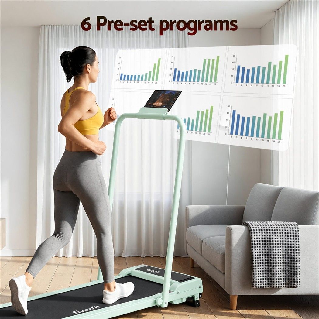 Everfit 3 in 1 Walking Pad Treadmill 12% Incline Foldable Under Desk Treadmills 40cm Belt Green