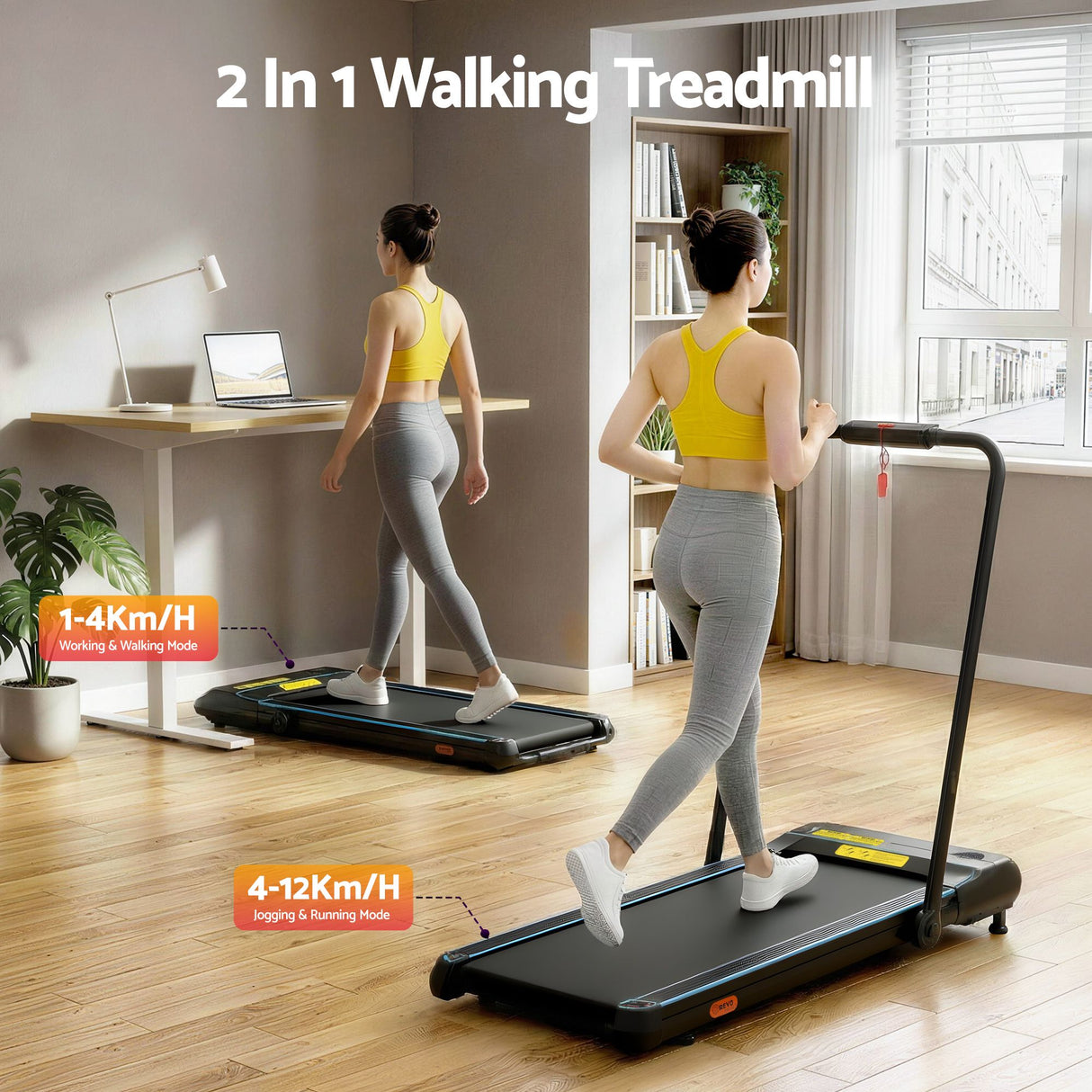 Everfit Treadmill Electric Walking Pad Under Desk Home Gym Fitness 420mm Remote