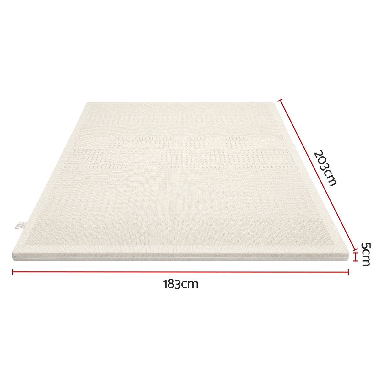 Giselle Bedding King Latex Mattress Topper 7-Zone Natural Latex Core Breathable 5cm