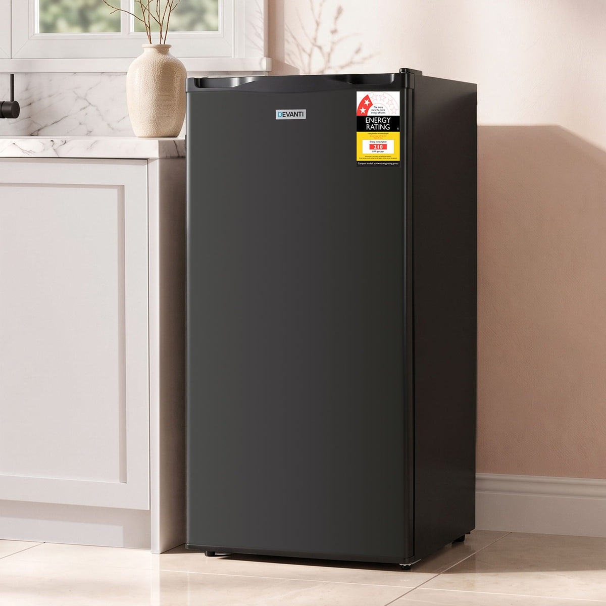 Devanti 81L Upright Freezer Fridge Black