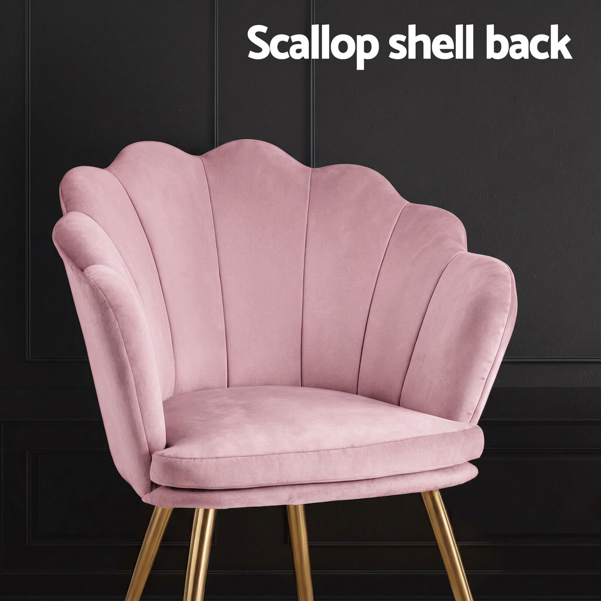Artiss Armchair Velvet Dining Nursing Lounge Chair Metal Legs Pink