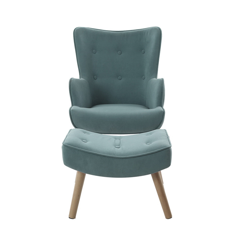 LANSAR Chair and Ottoman Blue
