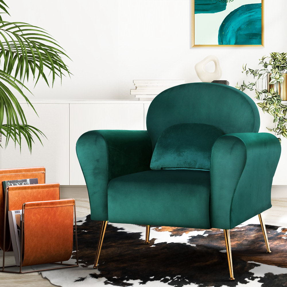 Ember Armchair Green Velvet