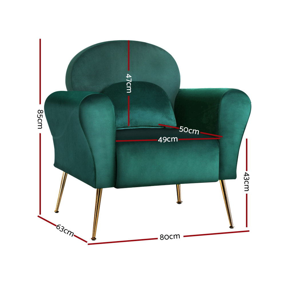 Ember Armchair Green Velvet