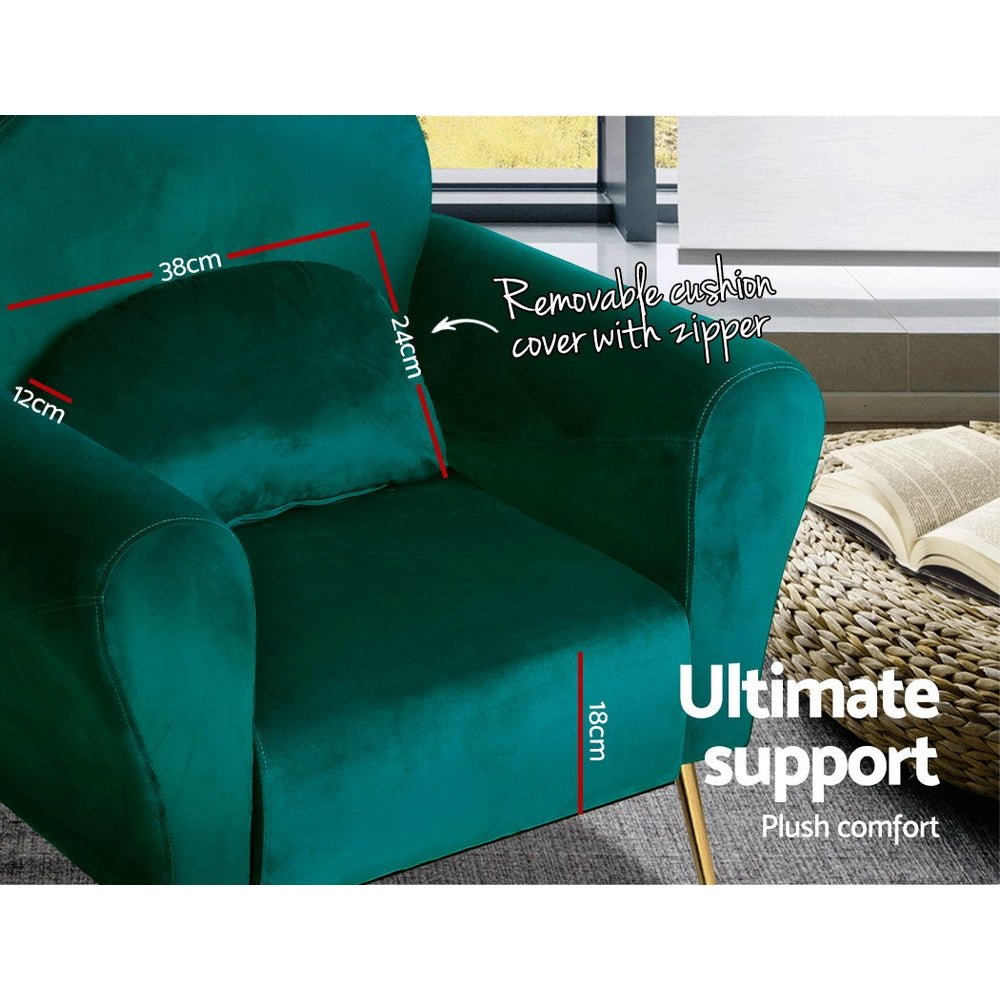 Ember Armchair Green Velvet