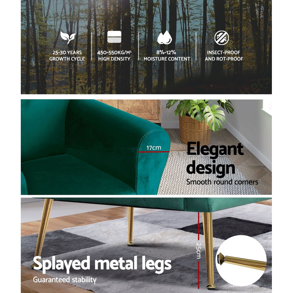 Ember Armchair Green Velvet