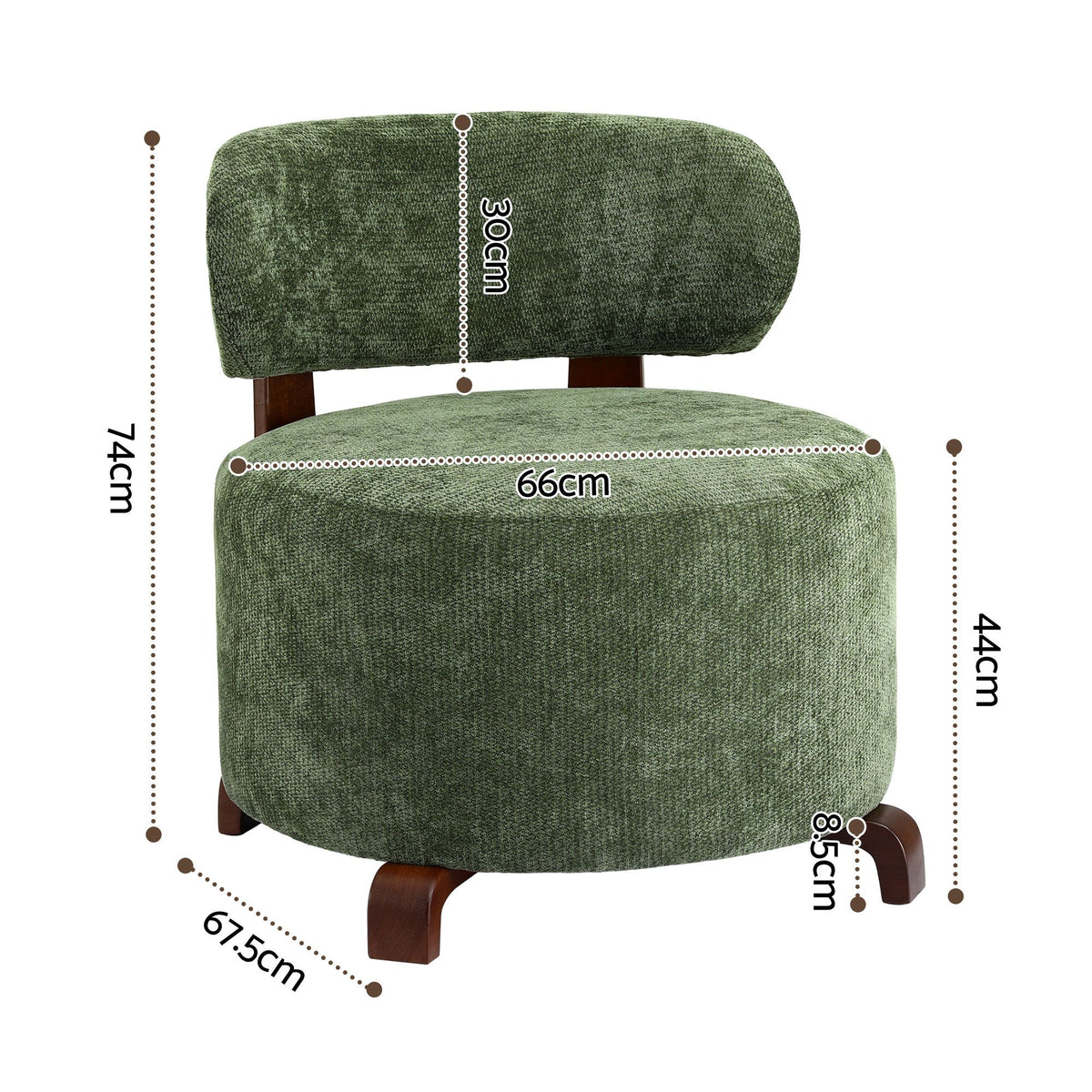 Artiss Armchair Occasional Chair Linen Upholstered Curved Backrest Green