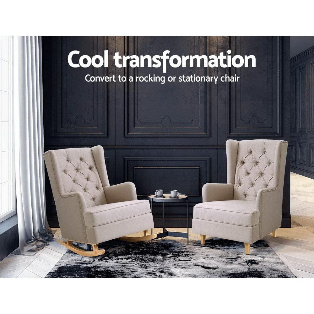 Gaia Rocking Chair Beige