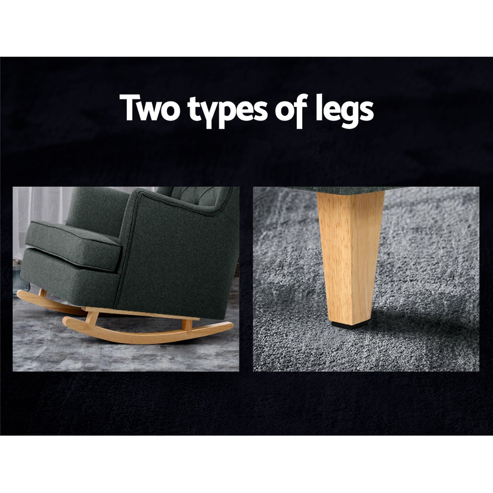 Tufted Wingback Gaia Rocking Chair