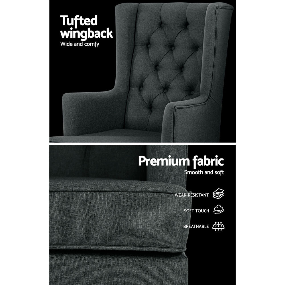 Tufted Wingback Gaia Rocking Chair