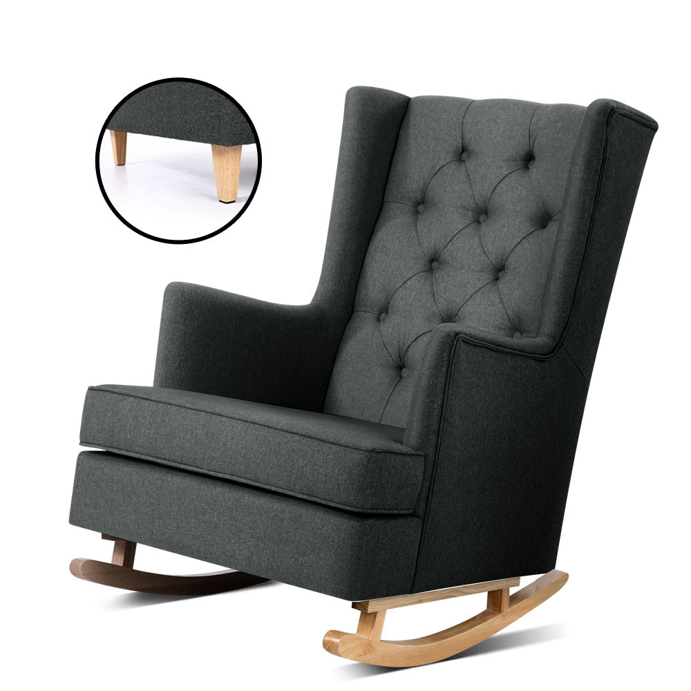 Tufted Wingback Gaia Rocking Chair