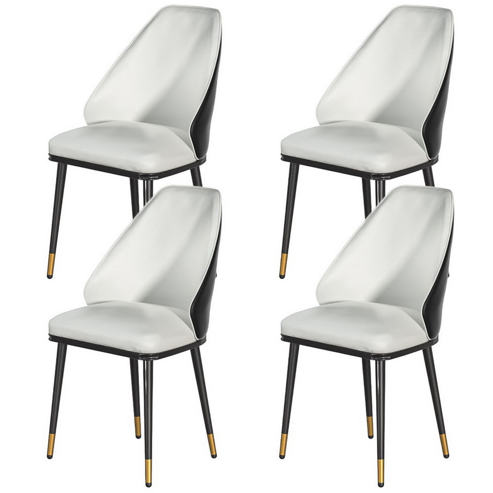 Artiss Dining Chairs Set of 4 Leather Seat Beige and Black