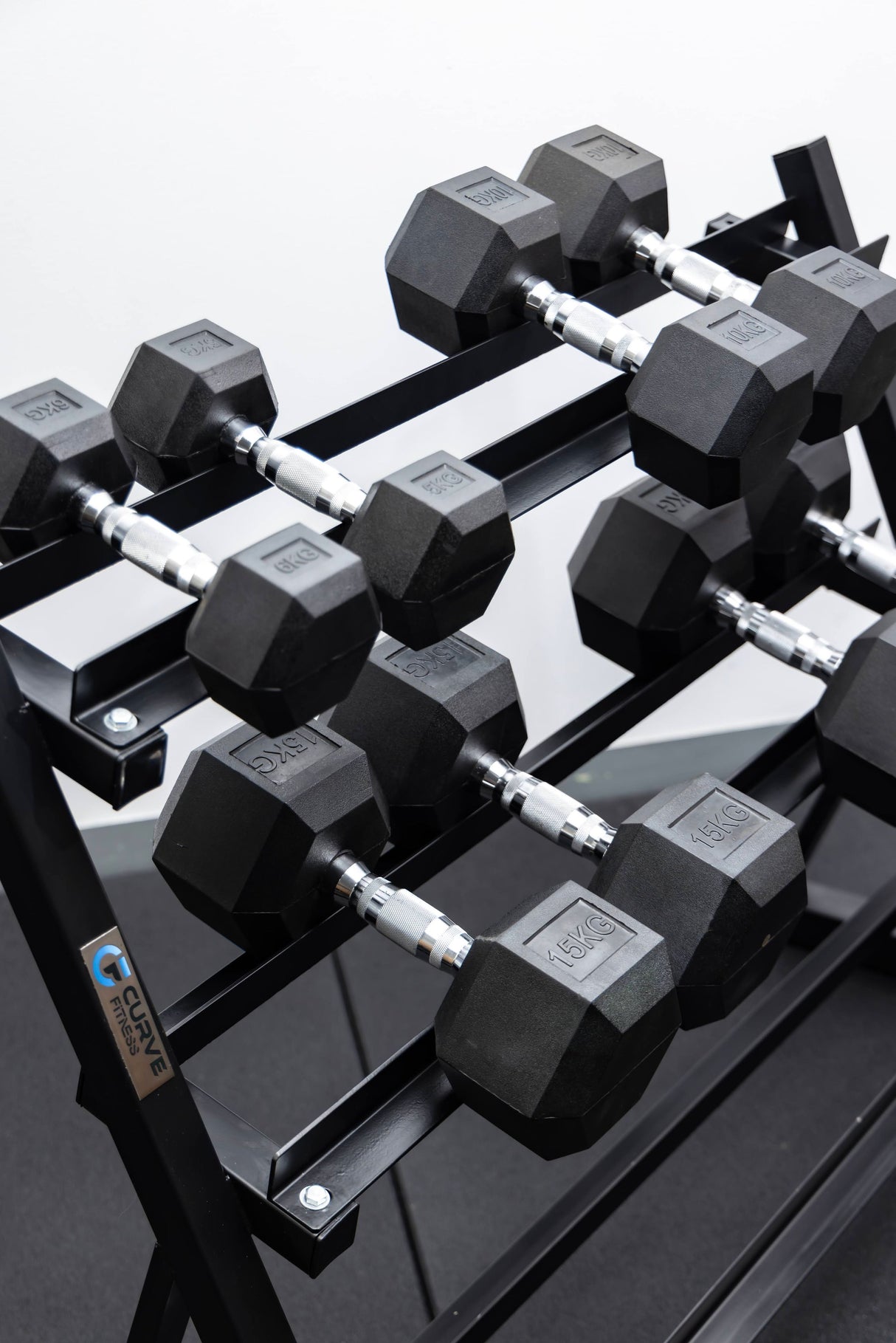 4 Pairs Hex Dumbbells PLUS Dumbbell Rack (100 kg | 5kg-20kg | 1.1m 3-tier Rack)