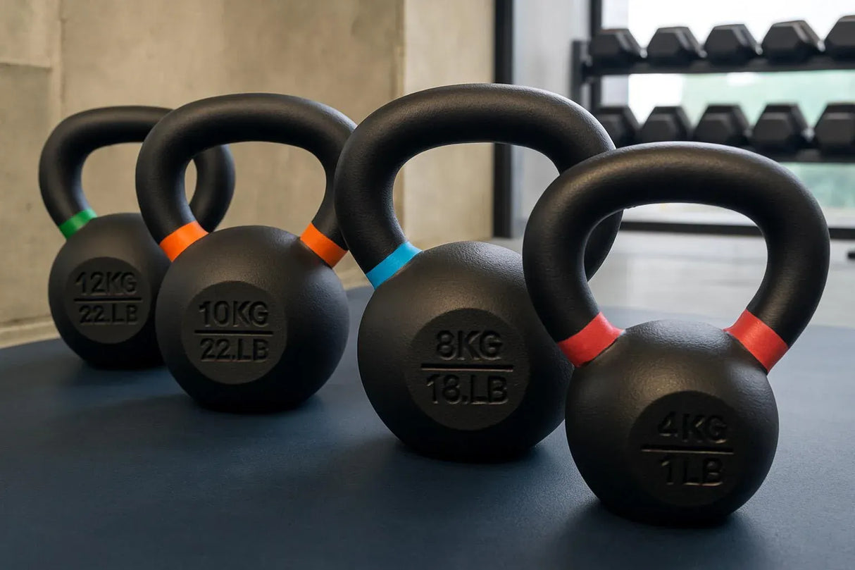 Cast Iron Vinyl Kettlebells (Colour-Marked) 13 Kg