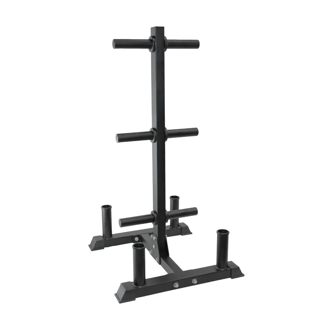Heavy Duty Tree Rack PLUS Coloured Bumper Plates 150kg Set