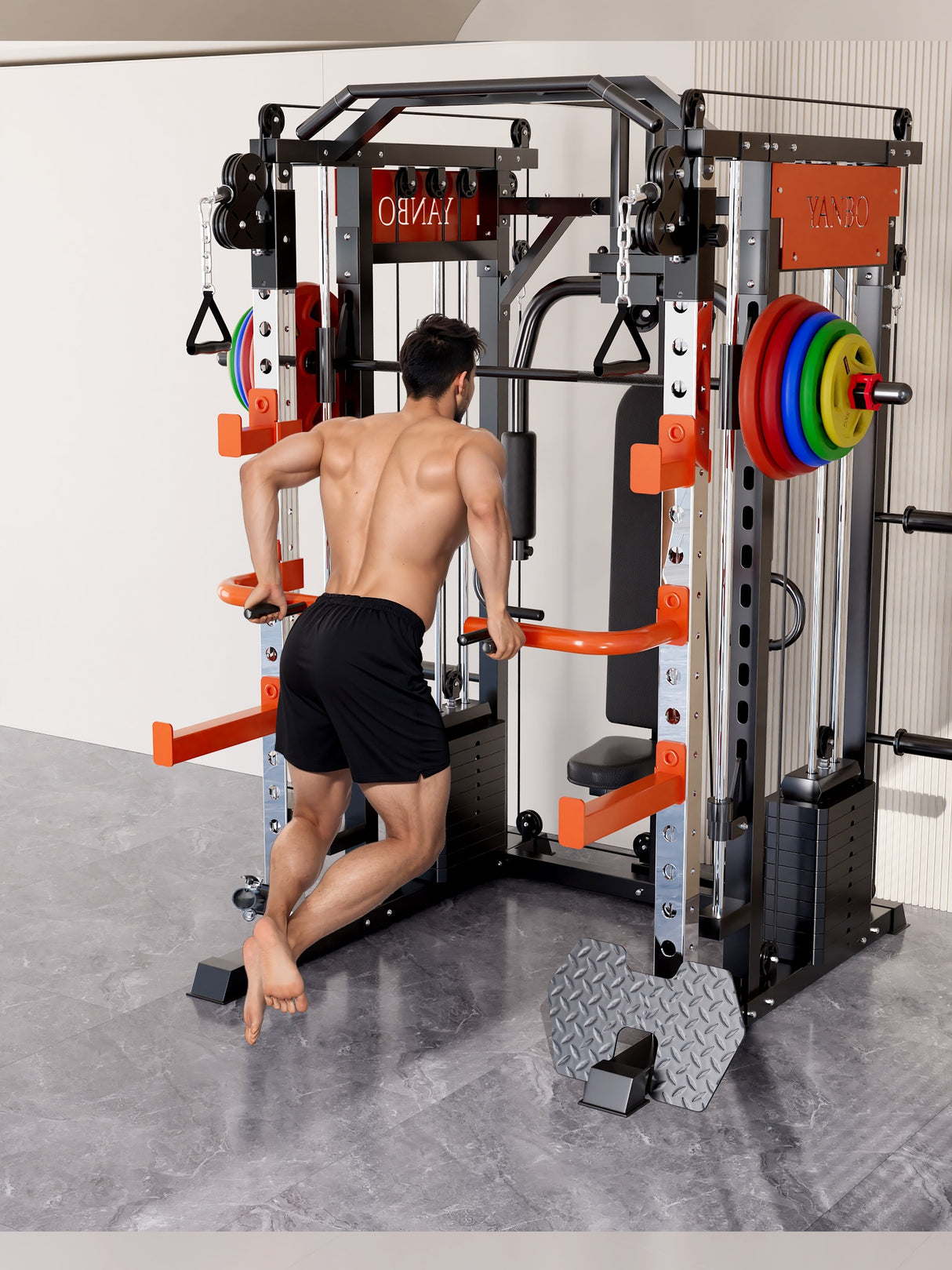 SmartFit M1 Ultra Leg Press and Chest Fly Multi Functional Training Smith Machine Home Gym with 130kgs pin loaded package