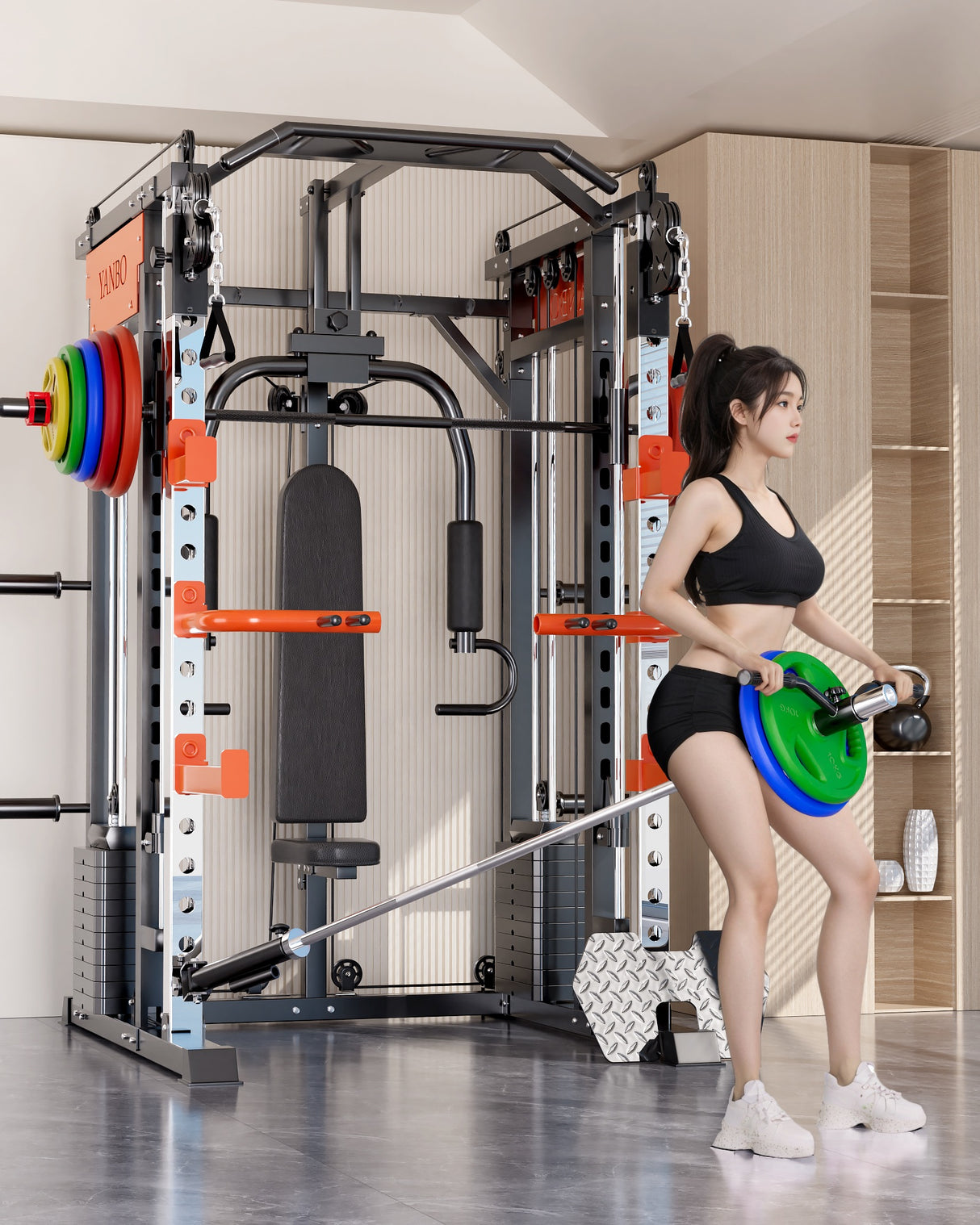SmartFit M1 Ultra Leg Press and Chest Fly Multi Functional Training Smith Machine Home Gym with 130kgs pin loaded package